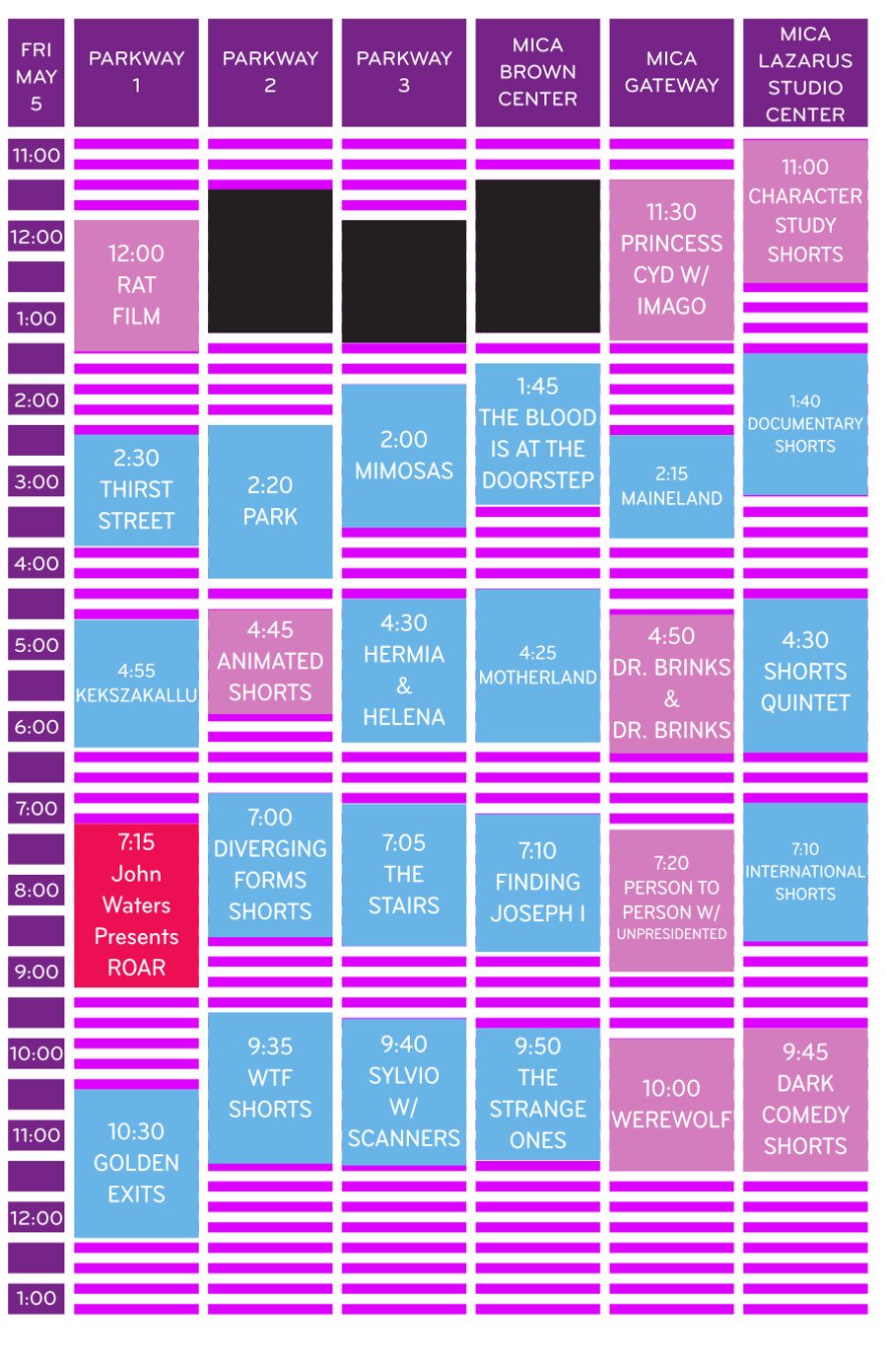 Friday May 5 Schedule Grid MdFF 2017